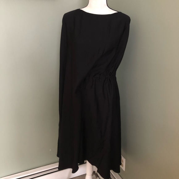 NWT Federica Tosi Black Draped Dress, Asymmetrical Multi wear - Picture 3 of 5